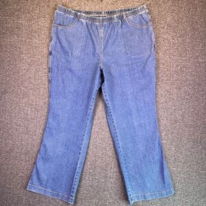 JMS Jeans Womens 3XL Petite 22W Bootcut Stone Wash Pull-on Stretch Denim 38.5x28